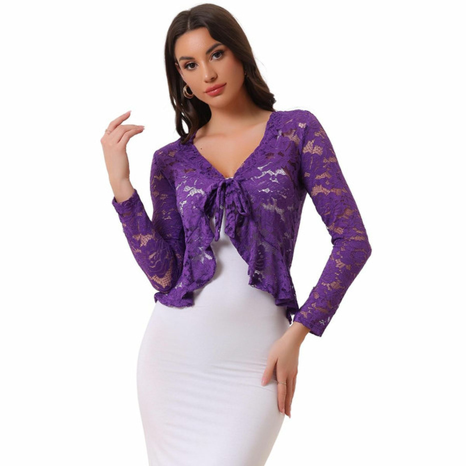 Allegra K Elegant Lavender Skirt and Top Styling