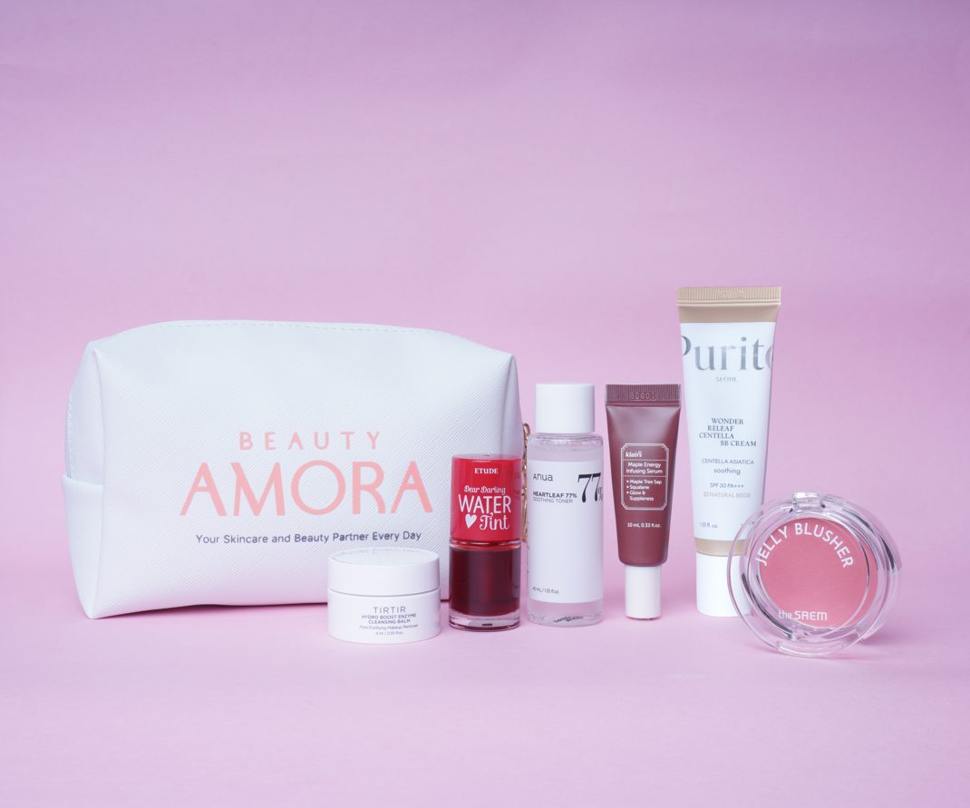 Beauty Amora Glow Pouch Curated Skincare and Makeup Set