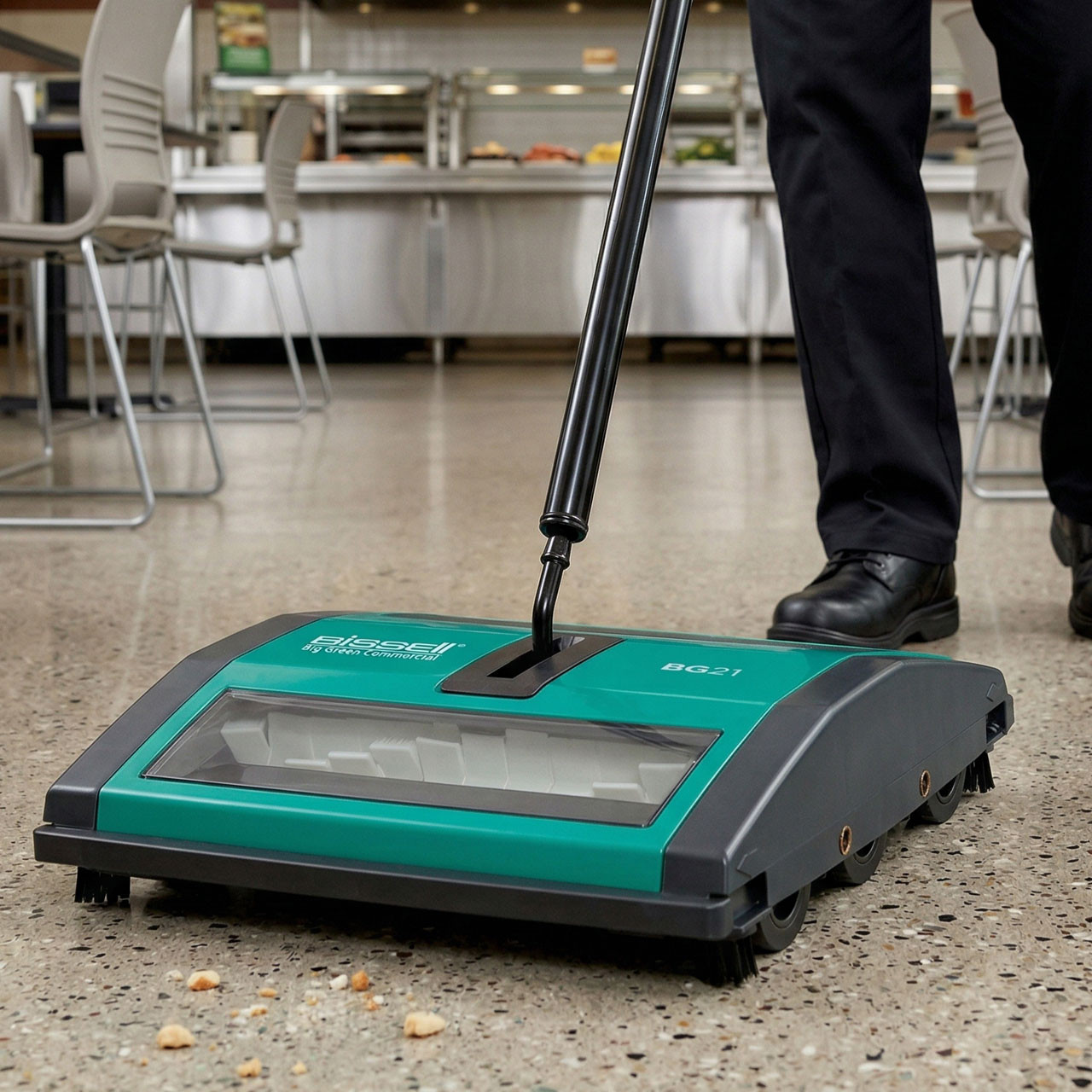 BISSELL Lightweight Manual Floor Sweeper for Quick Pickups
