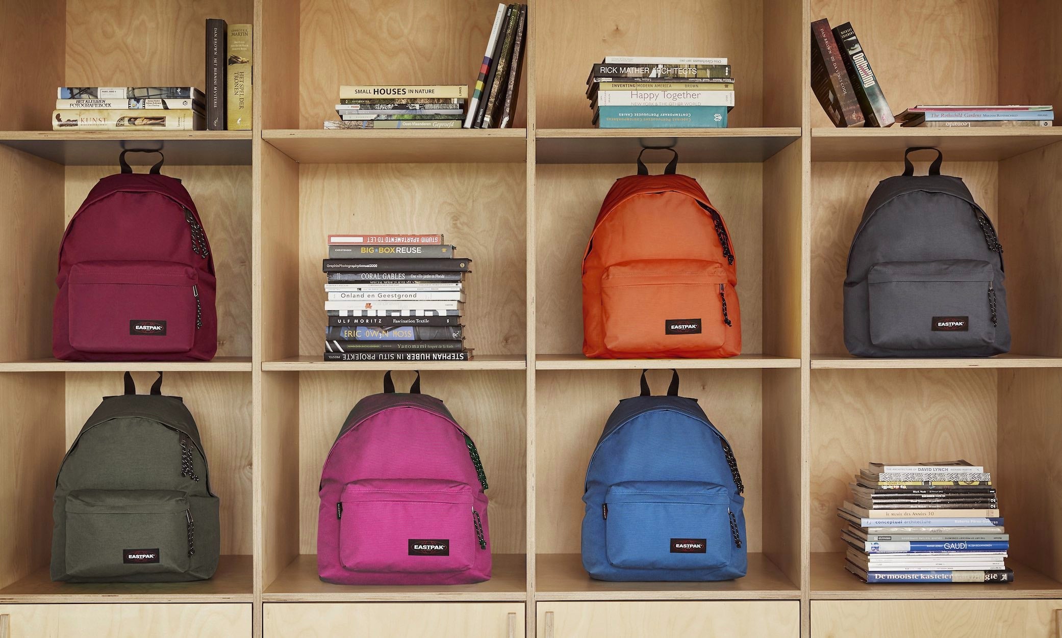 Classic Eastpak Padded Pak'r backpacks in timeless minimalist colors