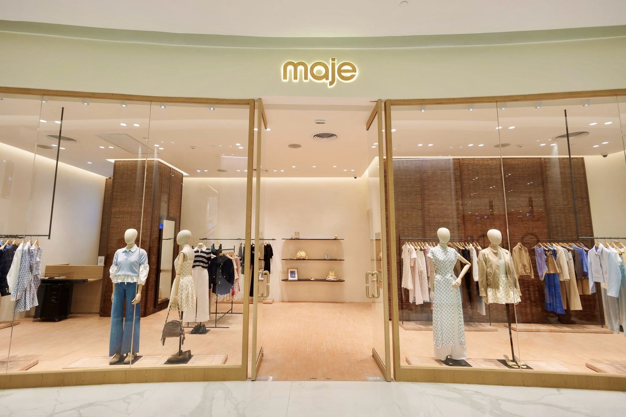 Maje flagship boutique facade displaying clean design aesthetics