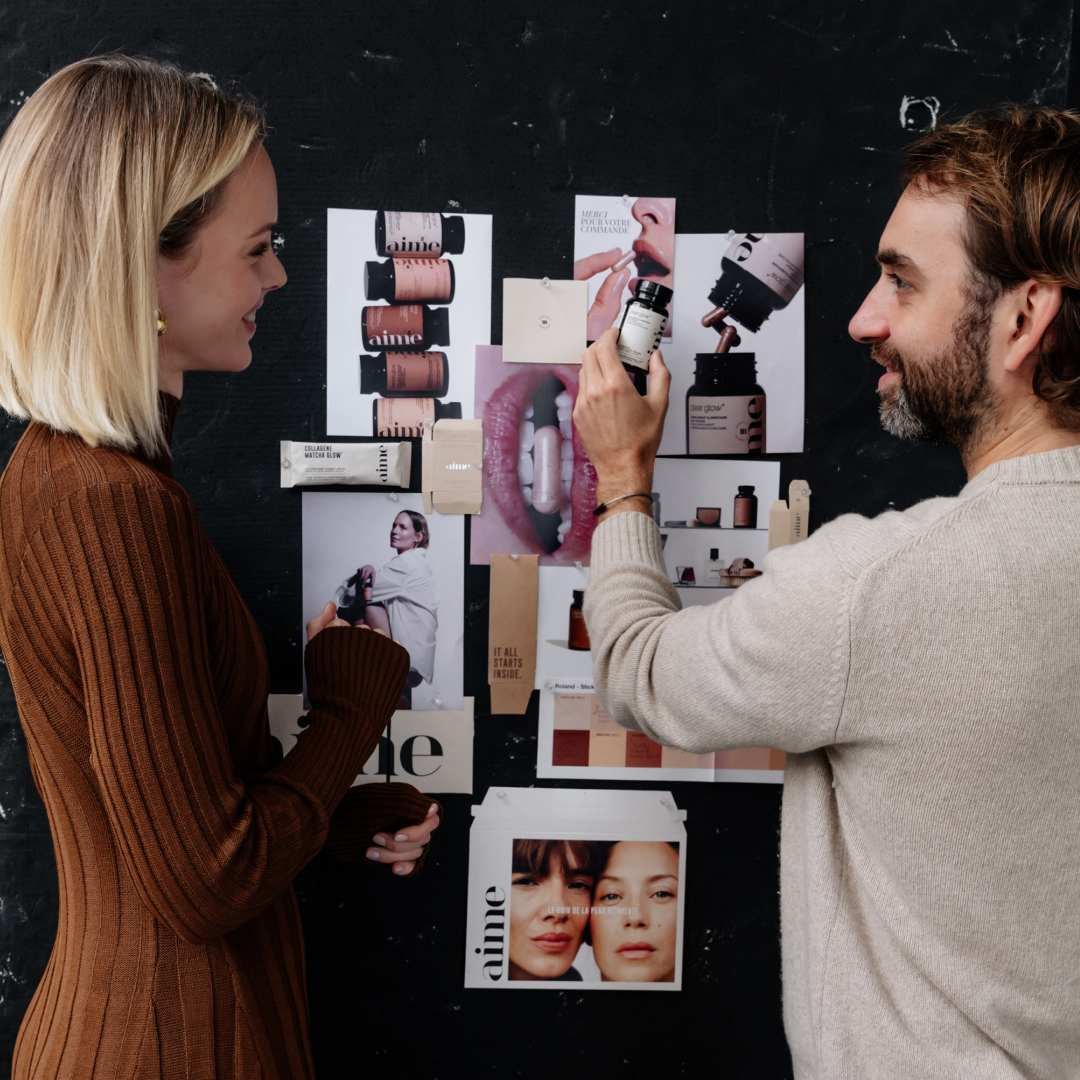 Aime beauty product and skincare ritual styled in a soft editorial setting