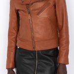 Cognac Schott leather Perfecto jacket available from Cuirs Guignard